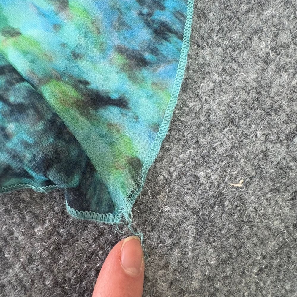 Long Elegant Legs Dress 10 Turquoise Marble Print Maxi Asymmetric Hem Y2K Fairy - Picture 13 of 16